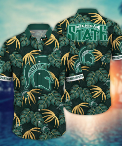 Michigan State Spartans Hawaiian Shirt Leafs Printed
