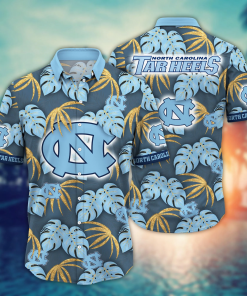 North Carolina Tar Heels Hawaiian Shirt Leafs Printed