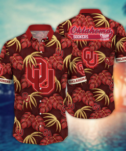 Oklahoma Sooners Hawaiian Shirt Leafs Printed