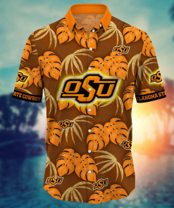 Oklahoma State Cowboys Hawaiian Shirt Leafs Printed