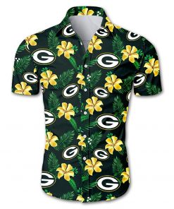 Green Bay Packers Hawaiian Shirt Floral Button Up
