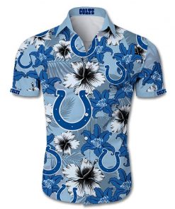 Indianapolis Colts Hawaiian Shirt Tropical Flower