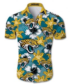 Jacksonville Jaguars Hawaiian Shirt Tropical Flower