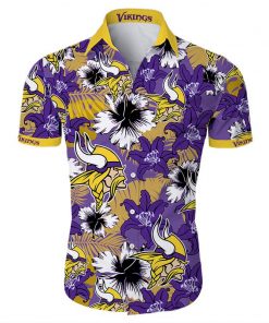 Minnesota Vikings Hawaiian Shirt Tropical Flower