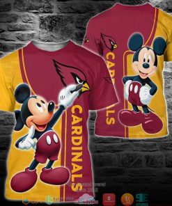 NFL Sport Arizona Cardinals Mickey T-shirt Design 3D Full Printed Sizes S - 5XL - NABO177D