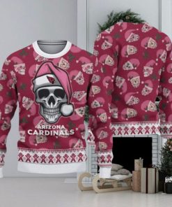 NFL Sport Arizona Cardinals Skull Christmas Sweater Design 3D Full Printed Sizes S - 5XL - NABO33