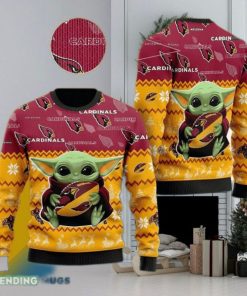 NFL Sport Arizona Cardinals Baby Yoda Christmas Sweater Design 3D Full Printed Sizes S - 5XL - NABO27