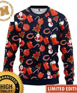 NFL Sport Chicago Bears Santa Claus Snowman Christmas Sweater Design 3D Full Printed Sizes S - 5XL - NABI146