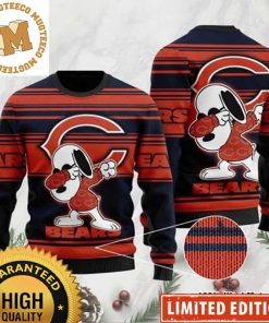 NFL Sport Chicago Bears Snoopy Dabbing Christmas Sweater Design 3D Full Printed Sizes S - 5XL - NABI145