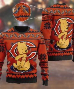 NFL Sport Chicago Bears Winnie The Pooh Bear Christmas Sweater Design 3D Full Printed Sizes S - 5XL - NABI125