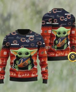 NFL Sport Chicago Bears Baby Yoda Christmas Sweater Design 3D Full Printed Sizes S - 5XL - NABI124