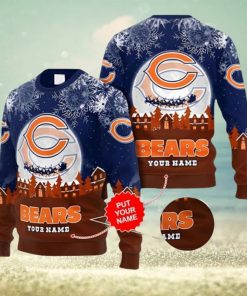 NFL Sport Chicago Bears Christmas Custom Name Sweater Design 3D Full Printed Sizes S - 5XL - NABI109