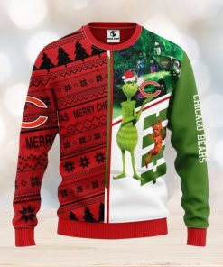 NFL Sport Chicago Bears Grinch & Scooby Doo Christmas Sweater Design 3D Full Printed Sizes S - 5XL - NABI106
