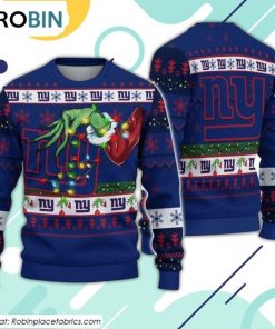 NFL Sport New York Giants The Grinch Christmas Sweater Design 3D Full Printed Sizes S - 5XL - NABI82