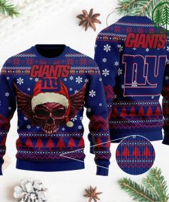 NFL Sport New York Giants Golden Skull Christmas Sweater Design 3D Full Printed Sizes S - 5XL - NABI77