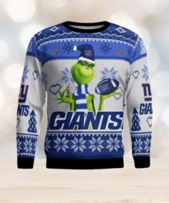 NFL Sport New York Giants Grinch Snowflake Christmas Sweater Design 3D Full Printed Sizes S - 5XL - NABI69