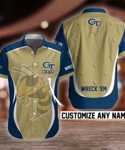 NCAA Georgia Tech Yellow Jackets Button Shirt Design 3D Full Printed Custom Name Sizes S - 5XL NC92112
