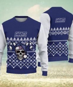NFL Sport New York Giants Skull Christmas Sweater Design 3D Full Printed Sizes S - 5XL - NABI63