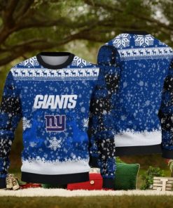 NFL Sport New York Giants Snowstorm Christmas Sweater Design 3D Full Printed Sizes S - 5XL - NABI58