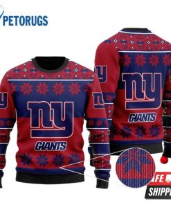 NFL Sport New York Giants Snowflakes Christmas Sweater Design 3D Full Printed Sizes S - 5XL - NABI36