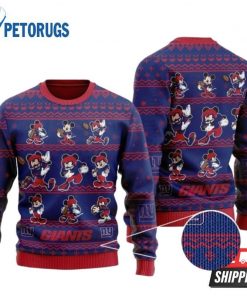 NFL Sport New York Giants Mickey Mouse Christmas Sweater Design 3D Full Printed Sizes S - 5XL - NABI35
