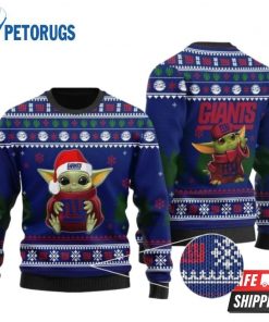 NFL Sport New York Giants Baby Yoda Christmas Sweater Design 3D Full Printed Sizes S - 5XL - NABI33