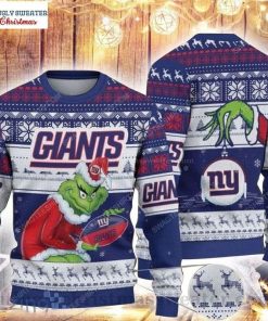 NFL Sport New York Giants Grinch Christmas Sweater Design 3D Full Printed Sizes S - 5XL - NABI22