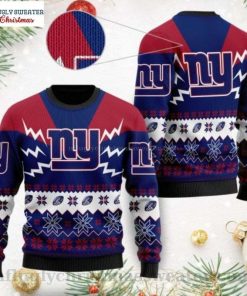 NFL Sport New York Giants Christmas Sweater Design 3D Full Printed Sizes S - 5XL - NABI09