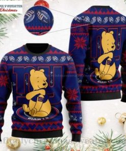 NFL Sport New York Giants Winnie The Pooh Bear Christmas Sweater Design 3D Full Printed Sizes S - 5XL - NABI08