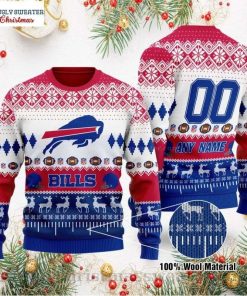 NFL Sport Buffalo Bills Custom Name And Number Sweater Design 3D Full Printed Sizes S - 5XL - NMAV51