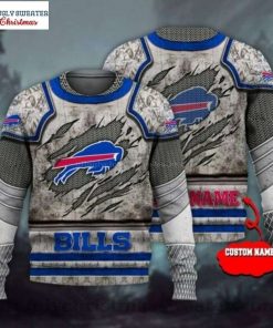NFL Sport Buffalo Bills Custom Name Sweater Design 3D Full Printed Sizes S - 5XL - NMAV40