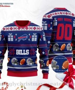 NFL Sport Buffalo Bills Custom Name And Number Sweater Design 3D Full Printed Sizes S - 5XL - NMAV36