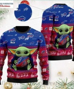 NFL Sport Buffalo Bills Baby Yoda Christmas Sweater Design 3D Full Printed Sizes S - 5XL - NABU490