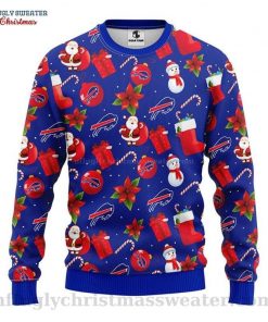 NFL Sport Buffalo Bills Santa Claus And Snowman Christmas Sweater Design 3D Full Printed Sizes S - 5XL - NABU475