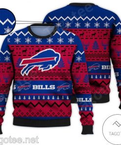 NFL Sport Buffalo Bills Christmas Sweater Design 3D Full Printed Sizes S - 5XL - NABU471