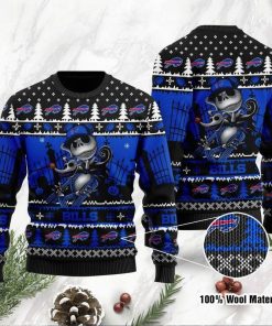 NFL Sport Buffalo Bills Jack Skellington Christmas Sweater Design 3D Full Printed Sizes S - 5XL - NABU465