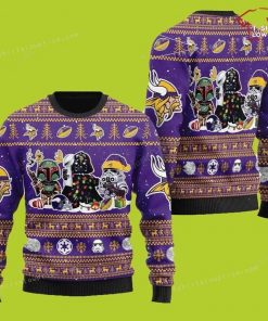 NFL Sport Minnesota Vikings Star Wars Christmas Sweater Design 3D Full Printed Sizes S - 5XL - NABR140