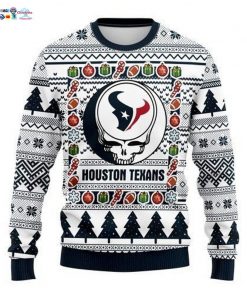 NFL Sport Houston Texans Grateful Dead Christmas Sweater Design 3D Full Printed Sizes S - 5XL Perfect Gift - NABR50