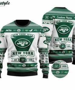 NFL Sport New York Jets Christmas Sweater Design 3D Full Printed Sizes S - 5XL - NABE99