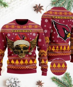 NFL Sport Arizona Cardinals Skull Christmas Sweater Design 3D Full Printed Sizes S - 5XL - NABO178