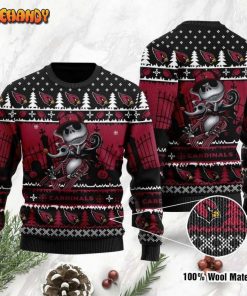 NFL Sport Arizona Cardinals Jack Skellington Christmas Sweater Design 3D Full Printed Sizes S - 5XL - NABO164
