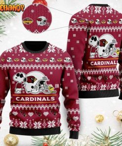 NFL Sport Arizona Cardinals Snoopy Dog Christmas Sweater Design 3D Full Printed Sizes S - 5XL - NABO162