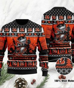 NFL Sport Cincinnati Bengals Jack Skellington Christmas Sweater Design 3D Full Printed Sizes S - 5XL - NABE38