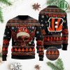 NFL Sport Cincinnati Bengals Skull Christmas Sweater Design 3D Full Printed Sizes S - 5XL - NABE37