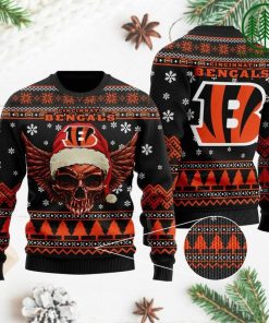 NFL Sport Cincinnati Bengals Skull Christmas Sweater Design 3D Full Printed Sizes S - 5XL - NABE37