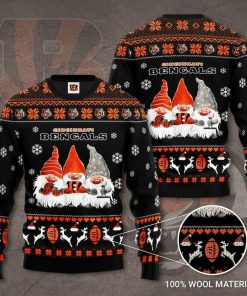 NFL Sport Cincinnati Bengals Gnomes Christmas Sweater Design 3D Full Printed Sizes S - 5XL - NABE35