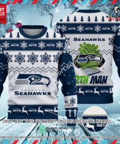 NFL Sport Seattle Seahawks Christmas Sweater Design 3D Full Printed Sizes S - 5XL - NMOI149