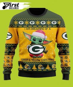 NFL Sport Green Bay Packers Baby Yoda Christmas Sweater Design 3D Full Printed Sizes S - 5XL - NABQ137