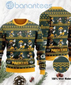 NFL Sport Green Bay Packers Mickey Mouse Christmas Sweater Design 3D Full Printed Sizes S - 5XL - NABQ127