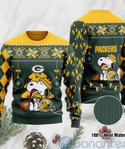 NFL Sport Green Bay Packers Snoopy Christmas Sweater Design 3D Full Printed Sizes S - 5XL - NABQ120